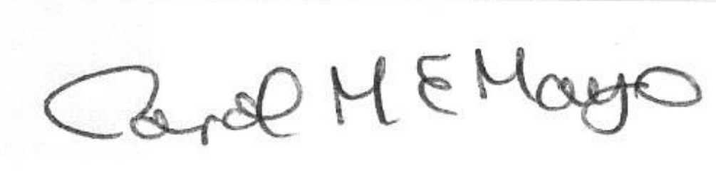 Carol Mayo signature
